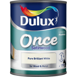 Dulux Once Satinwood 750ml Brilliant White