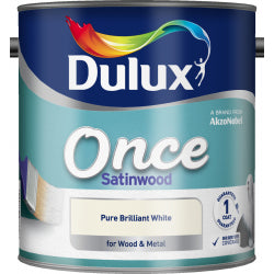 Dulux Once Satinwood 2.5L Pure Brilliant White