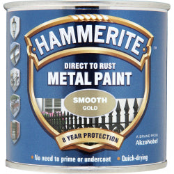 Hammerite Metal Paint Smooth 250ml Gold