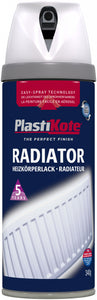 Plastikote Radiator Spray Paint 400ml Satin White
