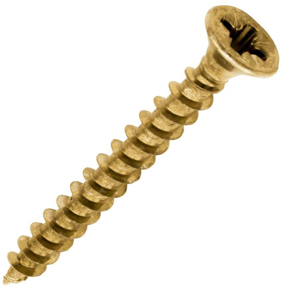 Chipboard Screw Csk Recess Yellow Zinc 6.0mmx100mm (100)