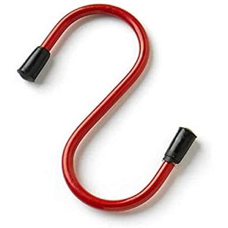 Red Plastic Coated Steel S Hook 100mm Pack of 2