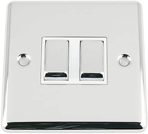 Chrome Wall Switch 2 Gang