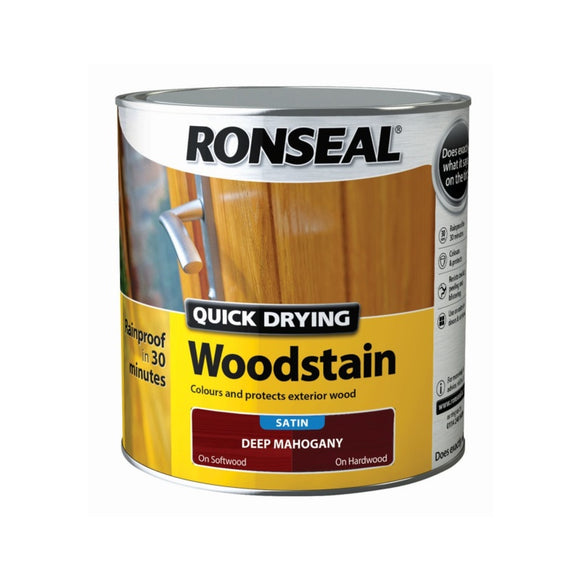 Ronseal Quick Drying Woodstain Satin 2.5L Deep Mahogany