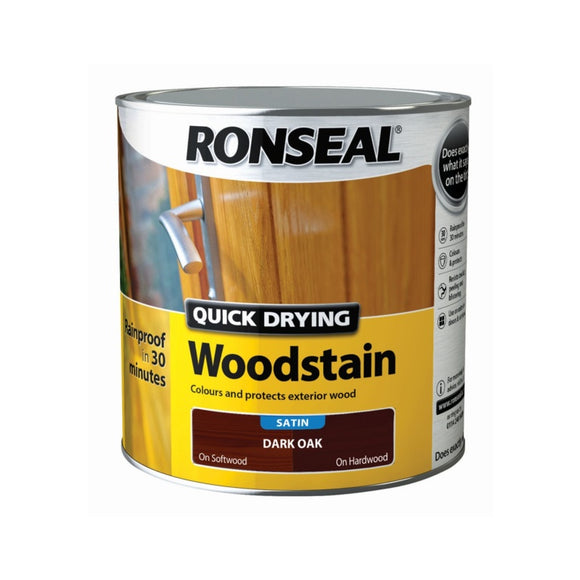 Ronseal Quick Drying Woodstain Satin 2.5L Dark Oak