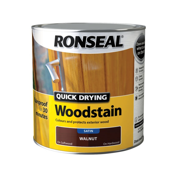 Ronseal Quick Drying Woodstain Satin 2.5L Walnut