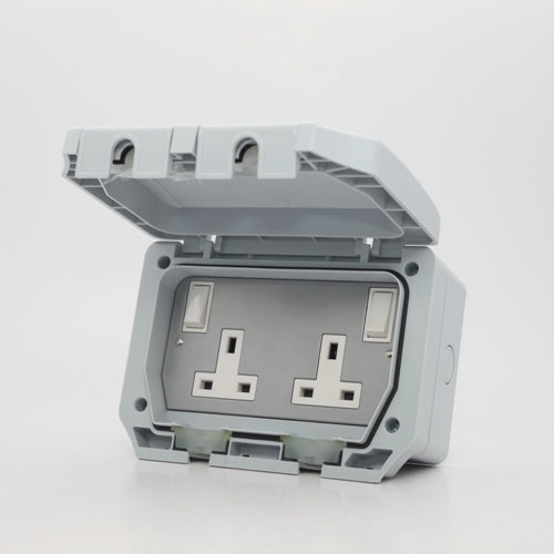 Dencon Outdoor IP66 13 Amp 2 Gang Switch Socket