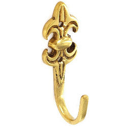 Securit Brass Tieback Hooks Fleur-De-Lys 75mm Pack of 2