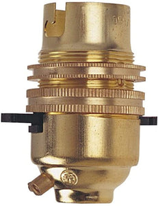 Dencon BC Brass 1/2" Switched Lampholder with Earth