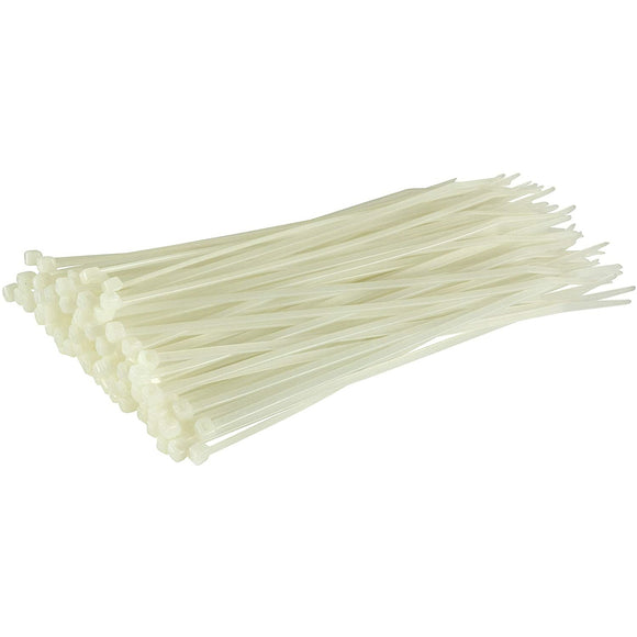 140mmx3.6mm Natural Cable Ties Pack of 100
