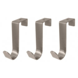 Headbourne 3 Polished Chrome Over The Door Hooks 20x85mm