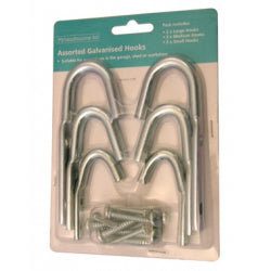 Headbourne Galvanised Hooks Assorted Pack of 6 30x65mm, 40x9