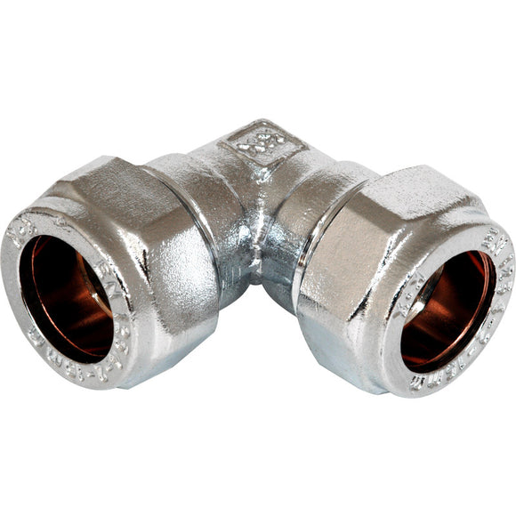 Compression 15mm Elbow Chrome