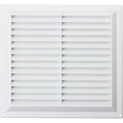 Map White Louvred Vent (with Fixed Flyscreen) 9"x9"