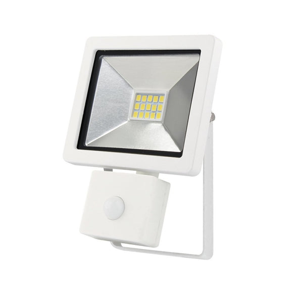 10W White LED Floodlight C/W PIR IP54