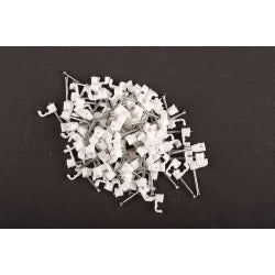 Dencon 5mm White Flat Cable Clips Pack of 100