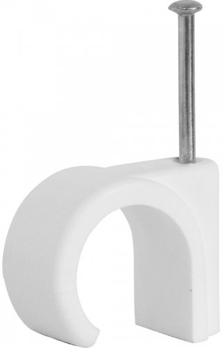 Dencon Cable Clip, Round 3.5mm White Pack of 100