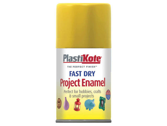 Plastikote Fast Dry Enamel Spray Paint Buttercup Yellow 100m