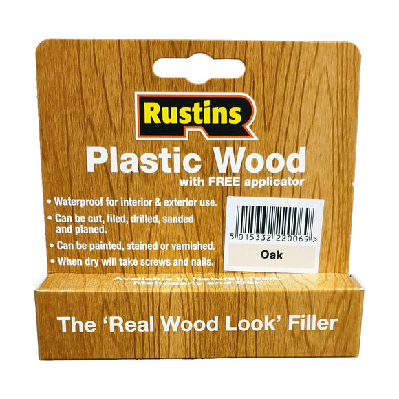 Rustins Plastic Wood 30g Oak