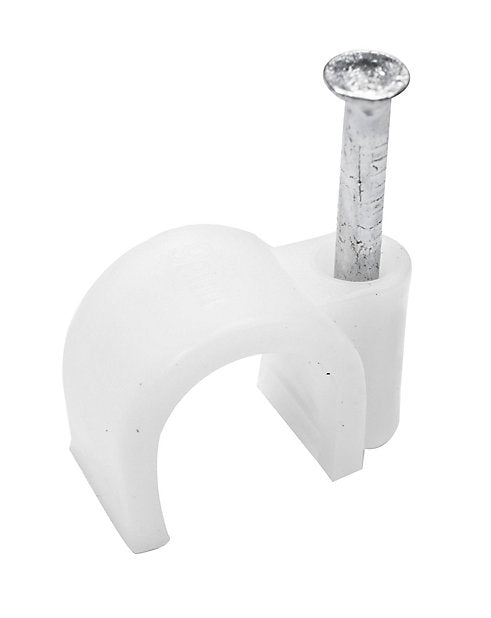Round 9mm White Clips Pack of 20