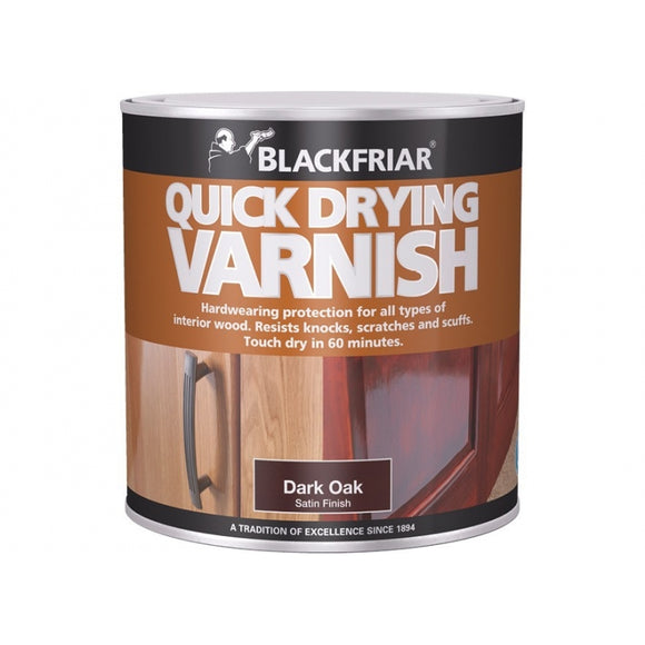 Blackfriars Q/Dry Varnish Satin 500ml Medium Oak