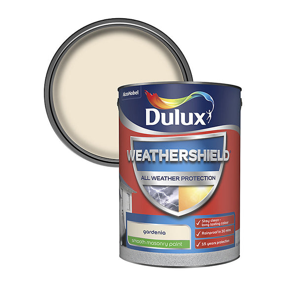 Dulux Weathershield Smooth Masonry Paint 5L Gardenia