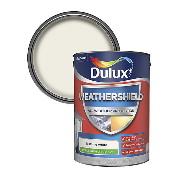 Dulux Weathershield Smooth Masonry Paint 5L Jasmine White