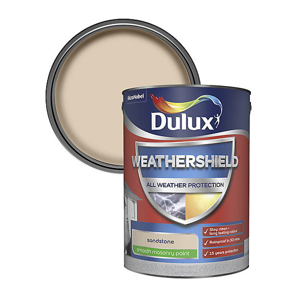 Dulux Weathershield Smooth Masonry Paint 5L Sandstone