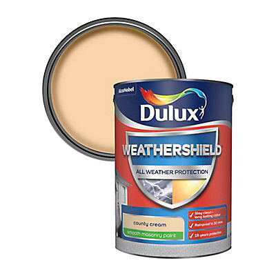 Dulux Weathershield Smooth Masonry Paint 5L County Cream