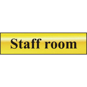 Staff Room Sign - Gold (200 x 50mm)