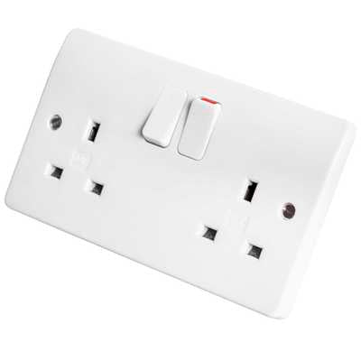 Mk 13A 2 Gang Dual Pole Switch Socket Outlet
