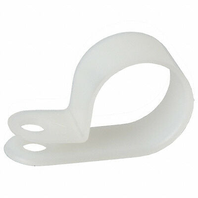 Nylon P Shape Cable Clip White 12.7mm Pack of 50