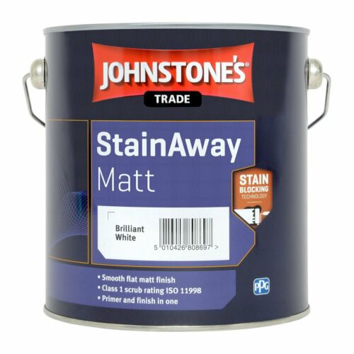 Johnstone's Stain Away Matt B/White 2.5Ltr