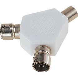 Dencon 2 Way Coax Splitter Y shape Bubble Packed