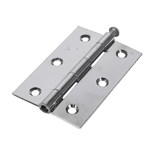 Pair 1840 Butt Hinge Loose Pin Polished Chrome 3